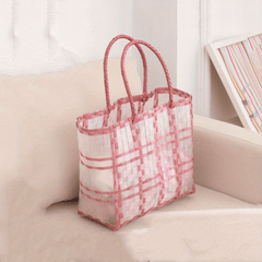Striped PVC Handbag Large Tote Bag