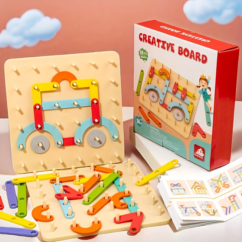 Kids Geometric Shape Puzzle Toy with Stacking Columns