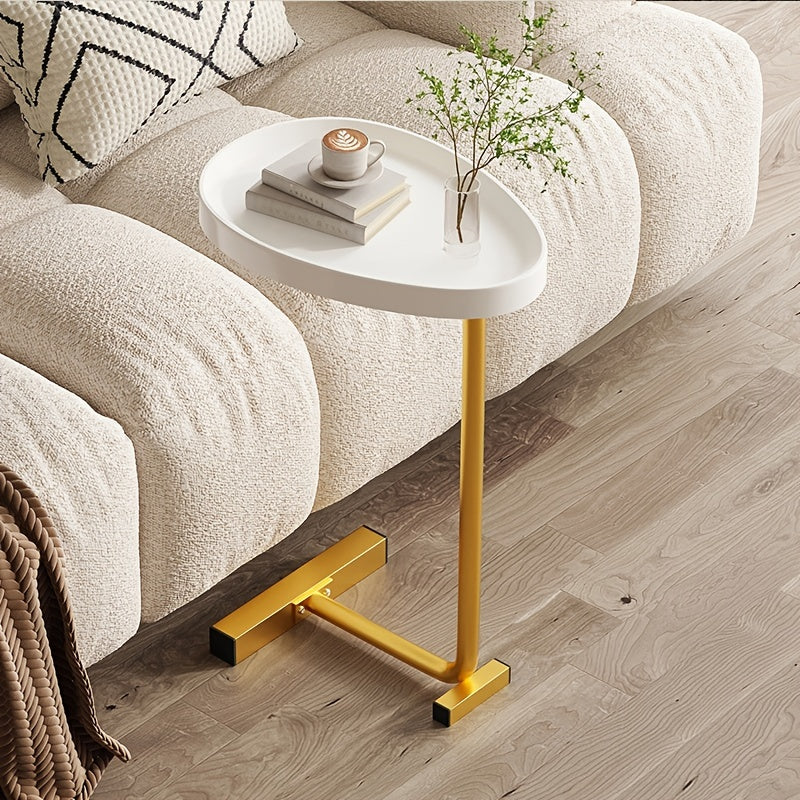 Golden Small Coffee Table Corner Table Bedside Table for Living Room Bedroom