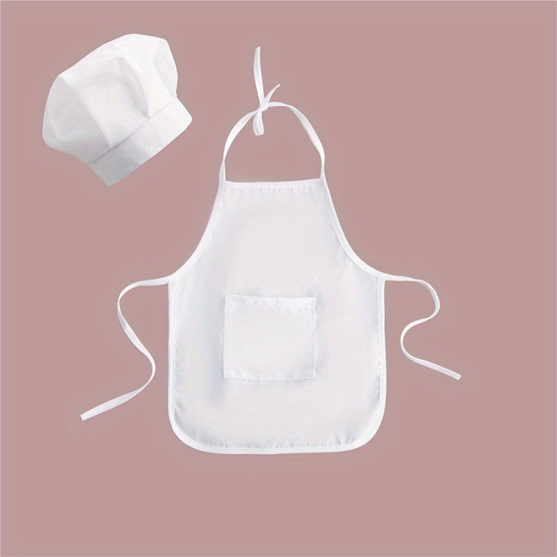 2pcs Baby Chef Hat Set Newborn Photography Props Junior Apron Kitchen Accessorie