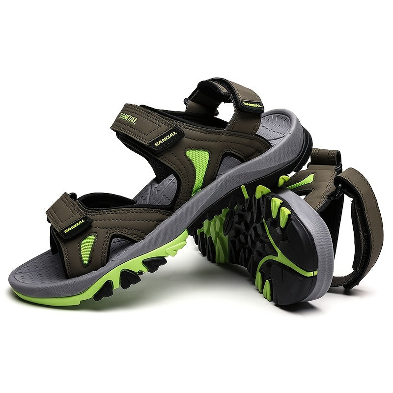 Men's Non Slip Hook And Loop Sandals Durable Quick Dry Closed Toe Beach Shoes