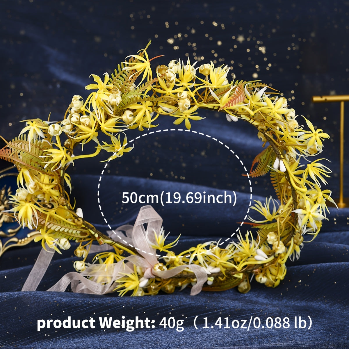 Bohemian Flower Crown Bridal Hair Accessory for Weddings