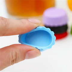 6pcs Silicone Bottle Cap Sealed Beer Lid Kitchen Vinegar Soy Sauce Bottle Soda C