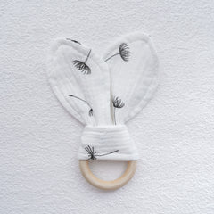 Baby Sleeping Soothing Towel Little Rabbit Gauze Wooden Teether