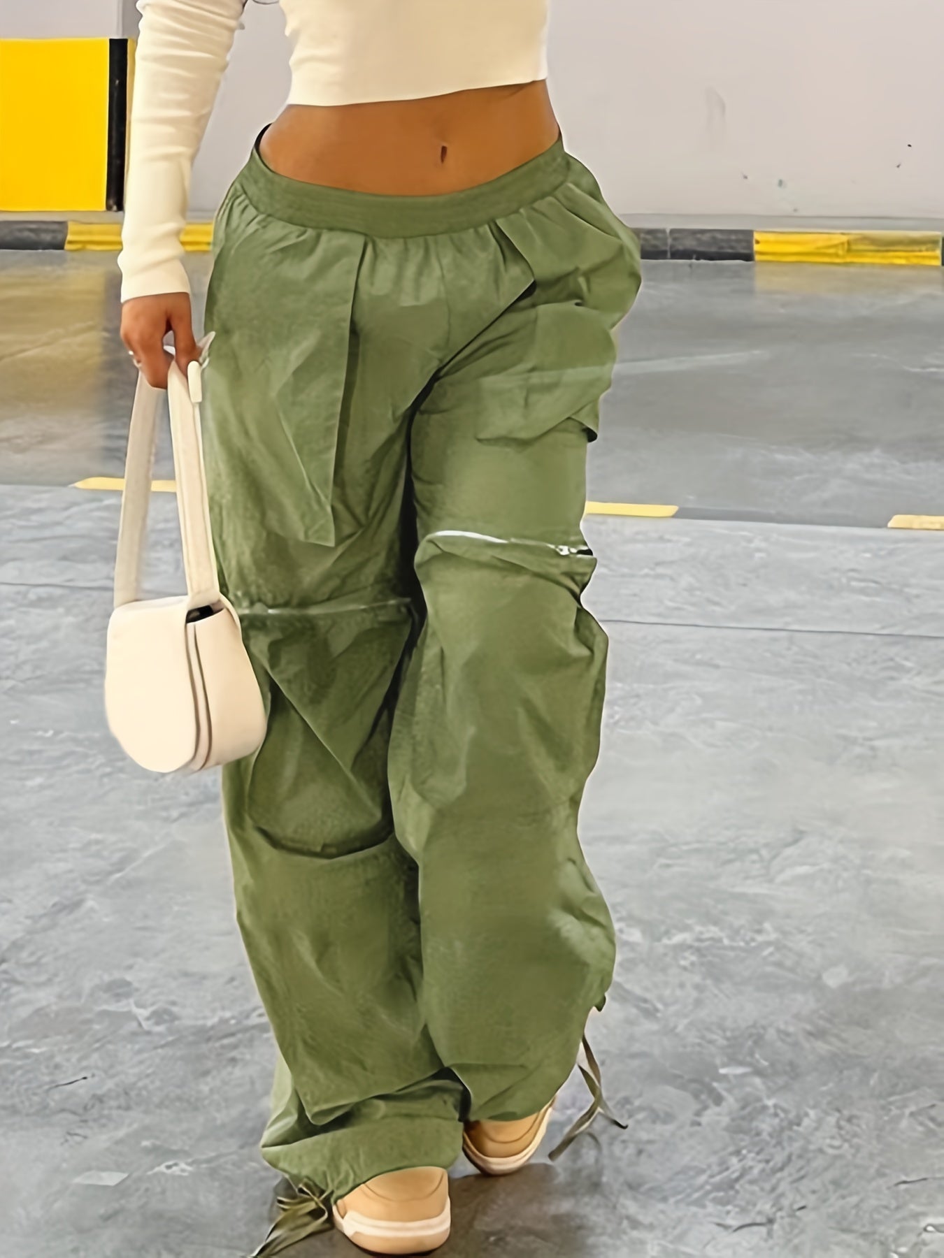 Y2K Loose Pocket Zipper Cargo Pants for Women