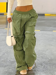 Y2K Loose Pocket Zipper Cargo Pants for Women