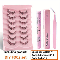 7 Pairs Natural Look 3D Faux Mink Cluster Lashes Set