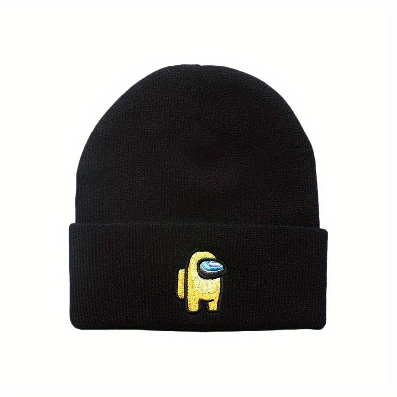 Space Werewolf Killing Embroidery Knitted Hat Autumn Winter Warm Wool Pullover