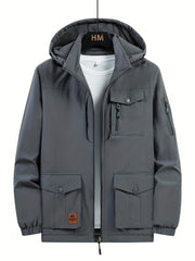 Men's Waterproof Hooded Jacket for Outdoor Activities