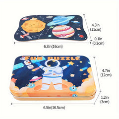5 in 1 Space Puzzle Set With Iron Storage Box