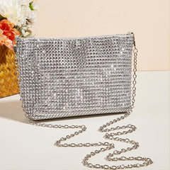 Glitter Evening Bag Women's Glamorous Clutch Bag With Chain Stylish Purse