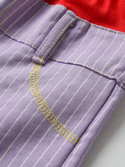 Toddler Girls Block Stripe Elastic Waist Casual Shorts