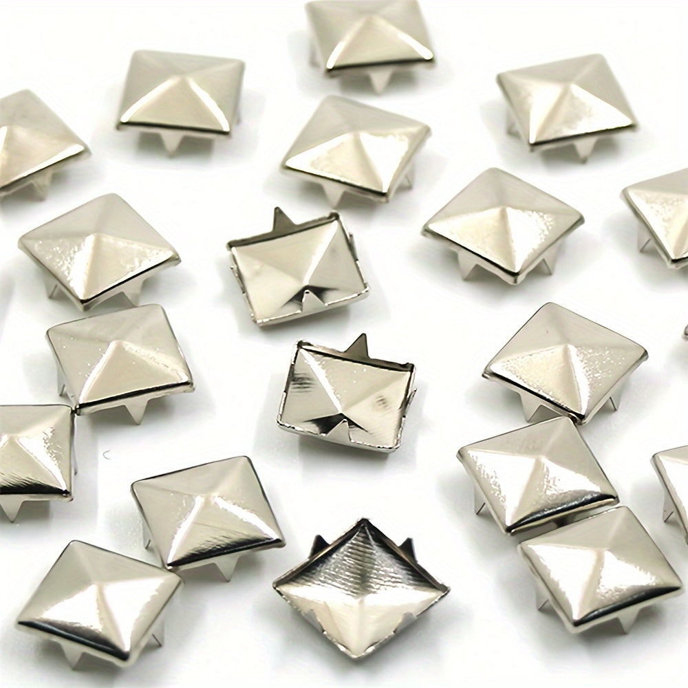 500pcs Iron Square Pyramid Studs 4 Prong Metal Nailhead Spikes