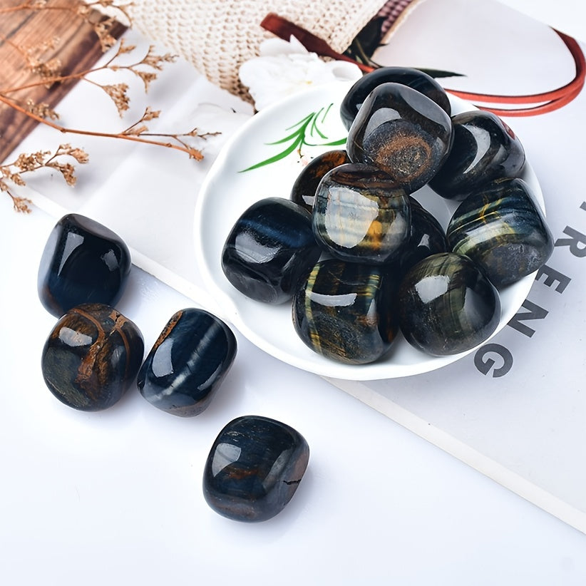 1pc Tiger Polished Rolling Stone Grinding Stone for Aromatherapy Diffuser