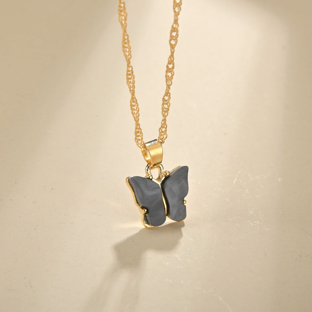 Butterfly Pendant Necklace Dainty Chain Neck Jewelry Birthday Gift