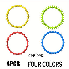 4pcs Silicone Decompression Toy Bracelets in Yellow, Green, Red