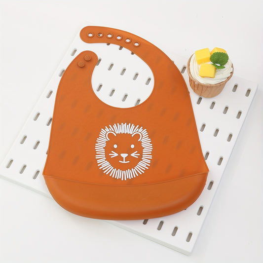 Baby Silicone Bib Lion Print Waterproof BPA Free