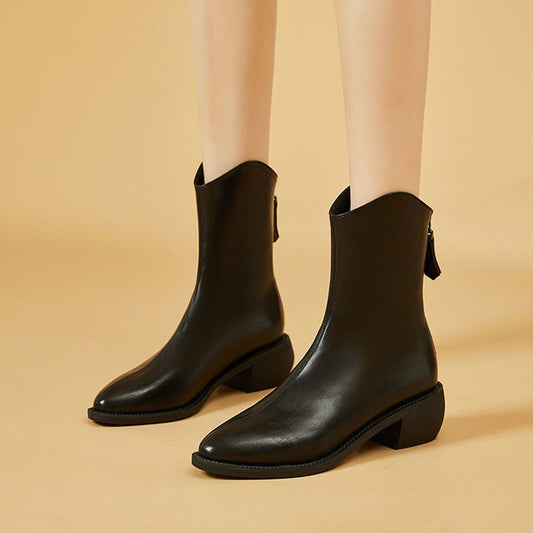 British Style Faux Leather Chelsea Boots Soft Sole Ankle Boots