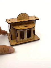 Wooden 3D Puzzle Architectural Model DIY Laser Cutting Kit Educational