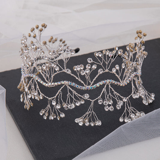 Rhinestone Beaded Wedding Headpiece Bridal Headband With Crystal