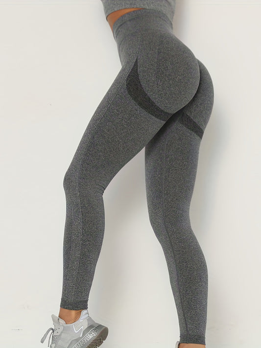 Women's Fitness Stretchy Sport Leggings Solid Tummy Control Tight Pan