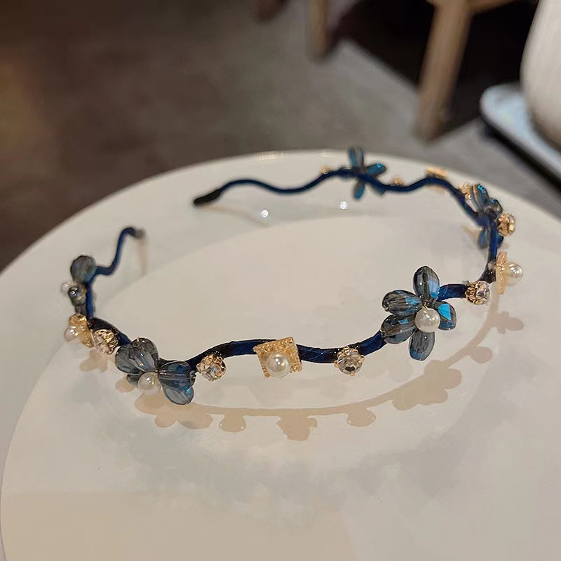Crystal Flower Hairband Rhinestone Head Hoop Women's Headwear