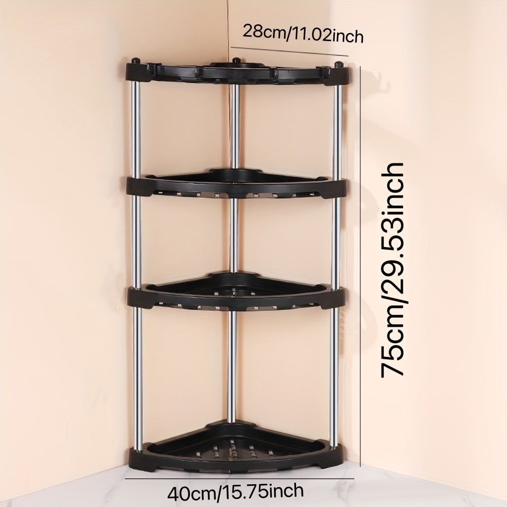 Triangle Storage Rack 4 Tier Corner Shelf Household Organizer