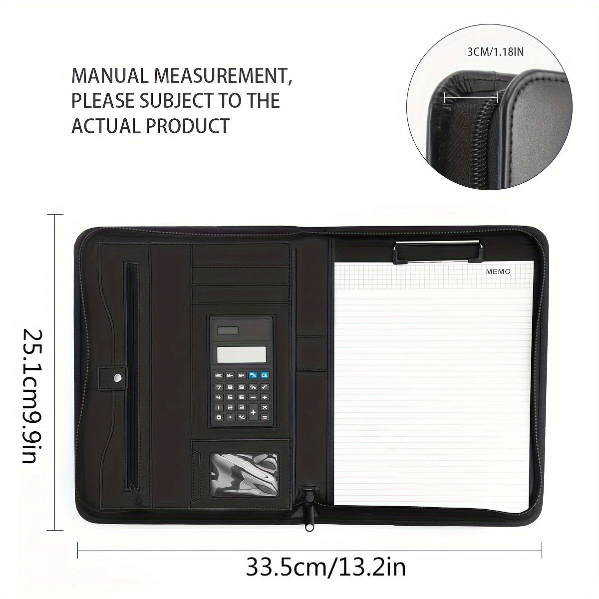 PU Leather Office Supplies Zipper Folder 33x53x25cm