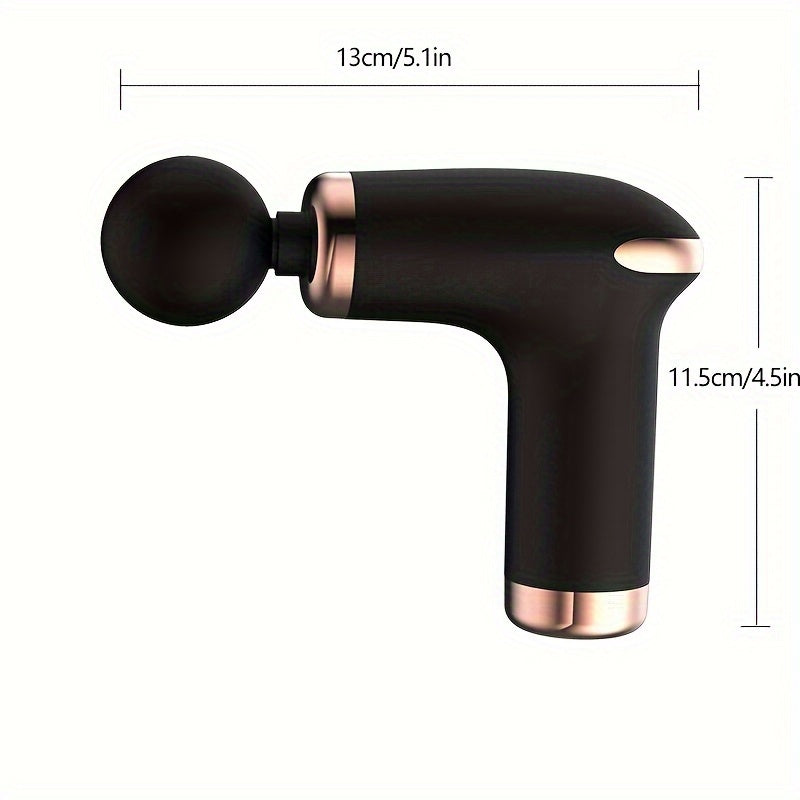 Mini Massage Gun Portable Handheld Muscle Massager with 4 Heads