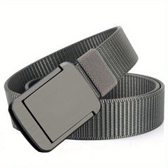 Dark Grey Square Alloy Belt for Business and Leisure