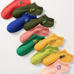Fruit Print Low Cut Ankle Socks 10 Pairs