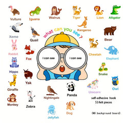 Animal English Word Felt Set for Learning Vocabulary and Identifying Animals