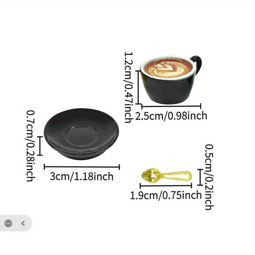 6pcs Coffee Cup Set for Dollhouse Decor Mini Cafe Display