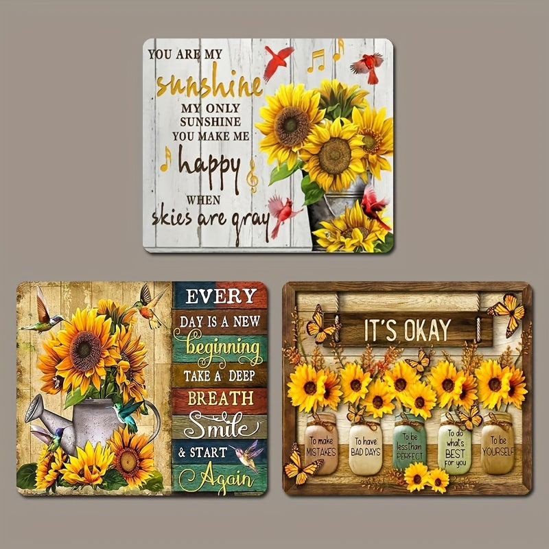3pcs Sunflower Fridge Magnets for Home Gift and Decoration