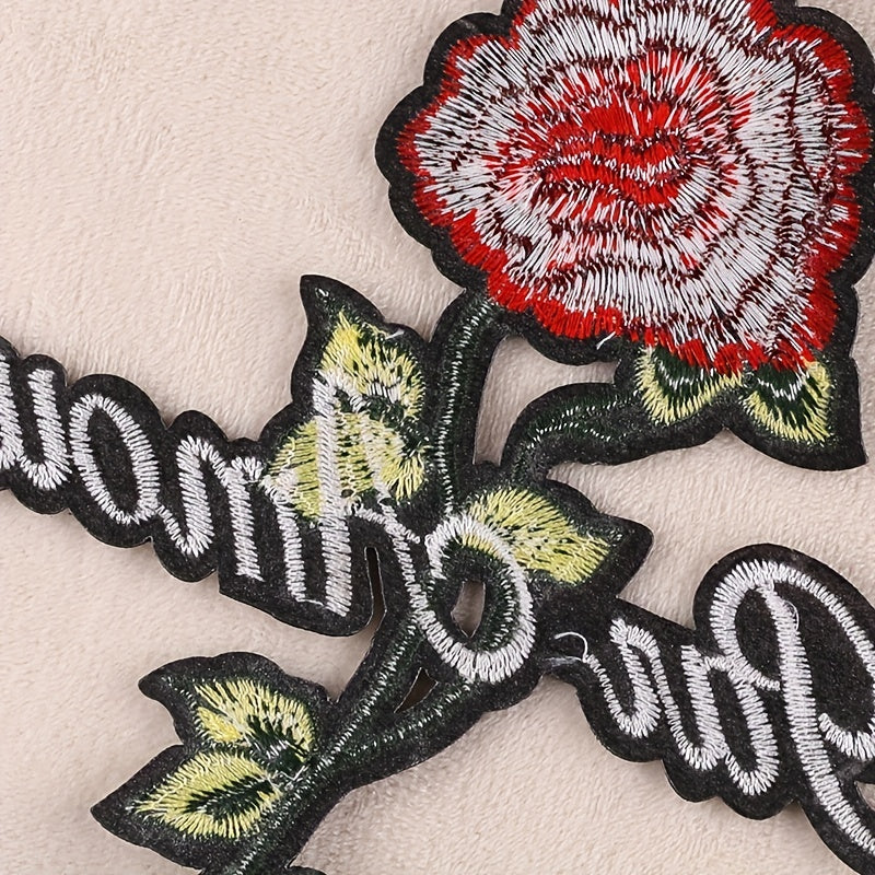 Vintage Rose Flower Embroidery DIY Patch for Clothes Backpack Hat