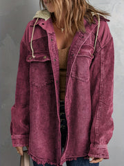 Block Hooded Jacket Casual Women's Outerwear