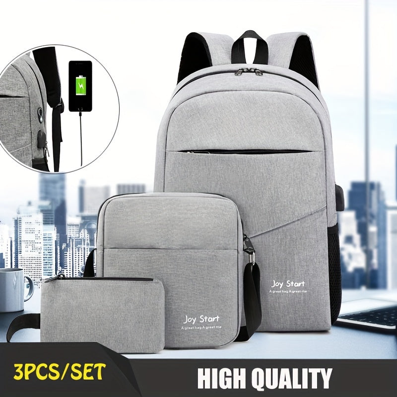 Men's Business Laptop Backpack Set