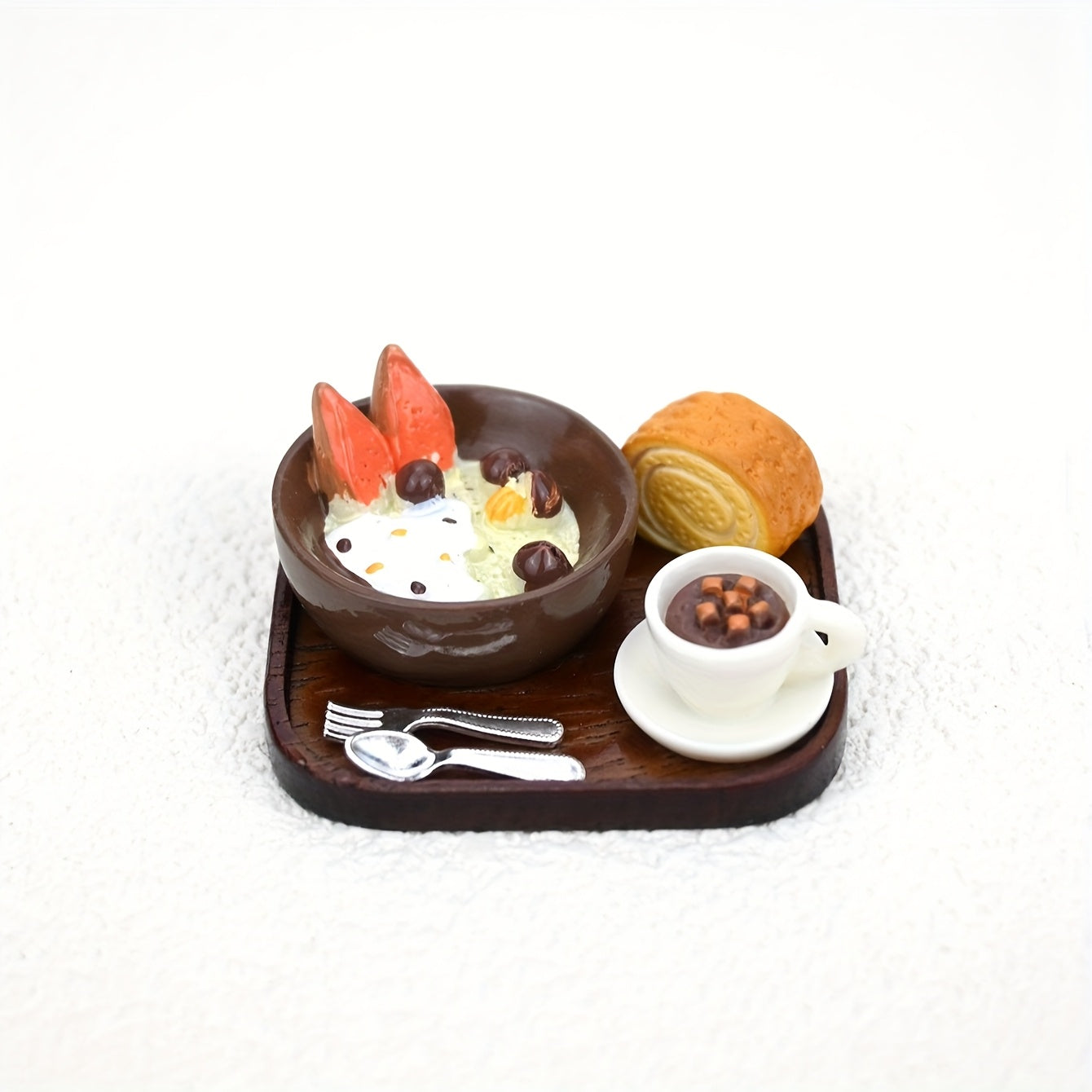 Tea Set with Desserts and Drinks Dollhouse Accessories