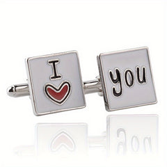 I Love You French Cufflinks for Couple