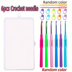 6pcs Ergonomic Crochet Hooks Set Lace Knitting Tool DIY Yarn Weave