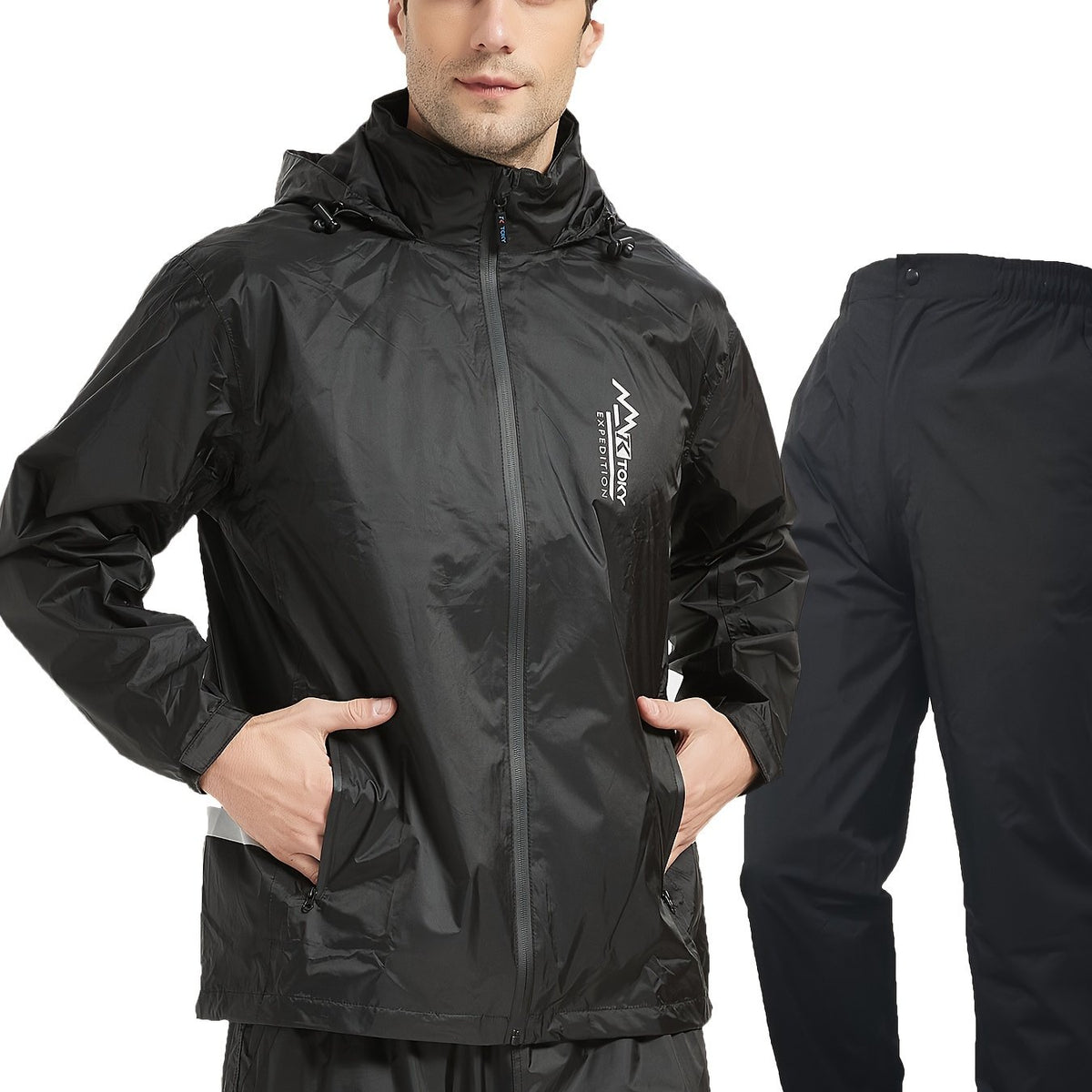 Men's Waterproof Rain Jacket with Hood - Lightweight Adventure Gear