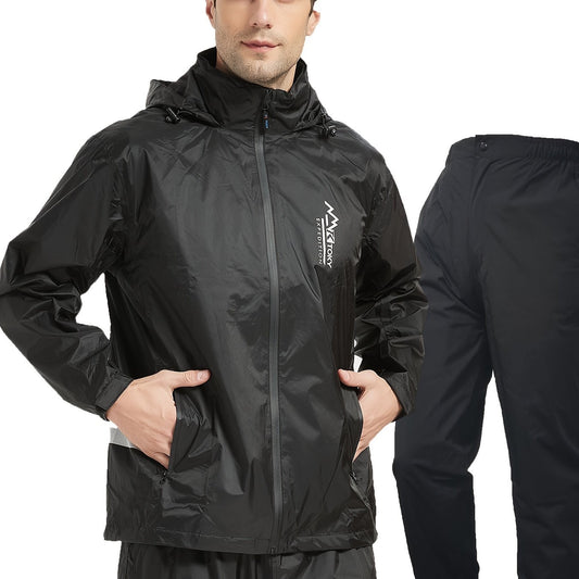 Men's Waterproof Rain Jacket with Hood - Lightweight Adventure Gear