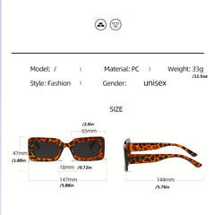 Y2K Rectangle Sunglasses UV400 Sun Shades for Beach Party