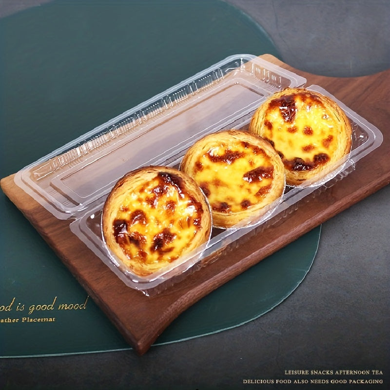 20pcs Transparent Egg Tart Puff Packaging Box Disposable Blister Packaging