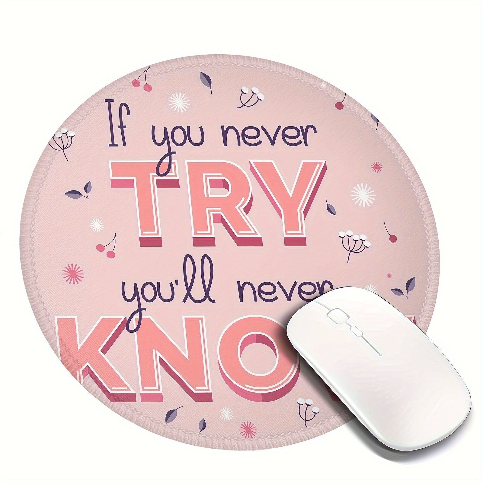 Round Mouse Pad 20x20cm Home Office Rubber Seam Border Sliding Mouse Pad