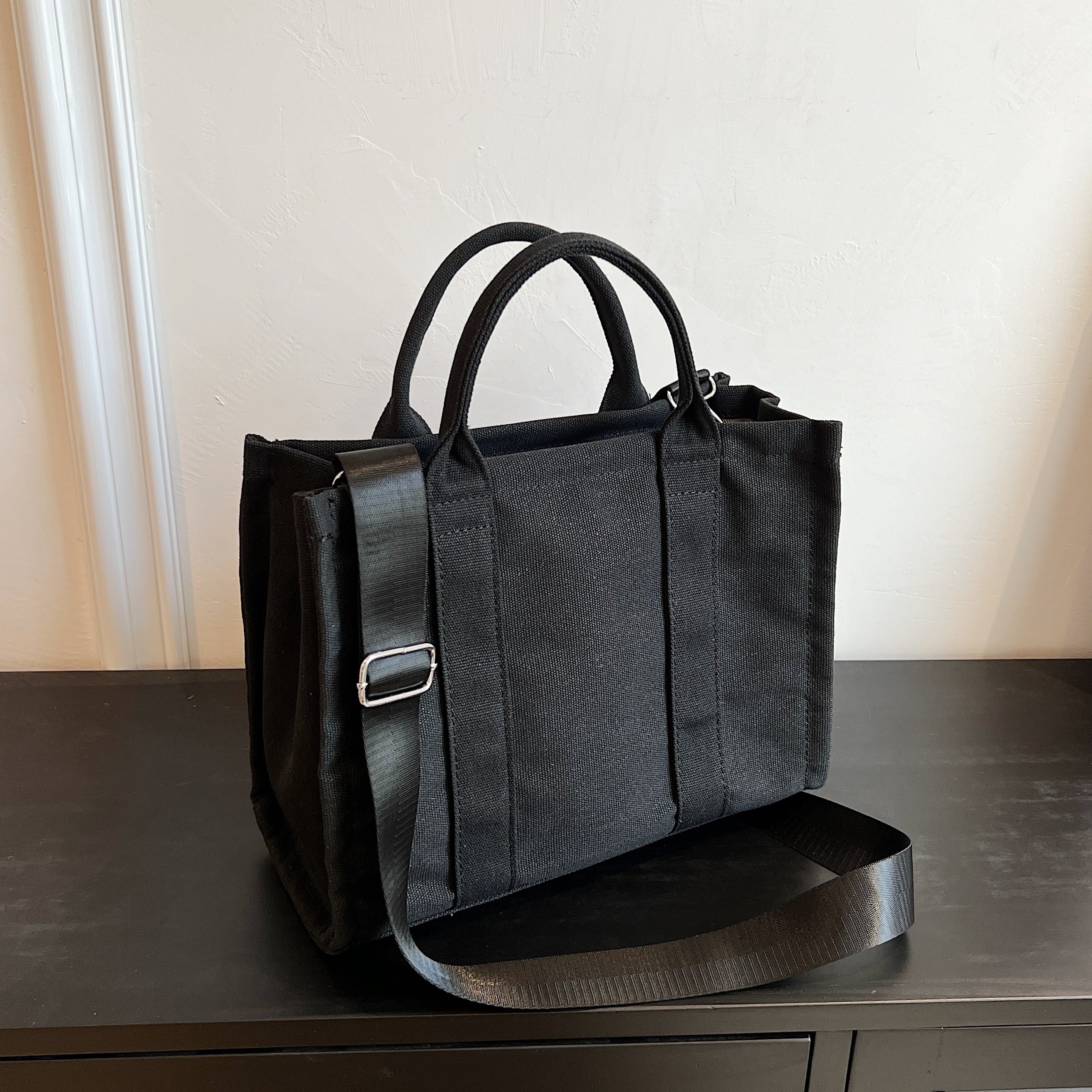 Solid Tote Bag Large Capacity Crossbody Bag Reusable Shopping Bag