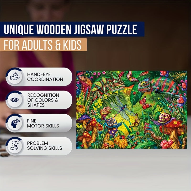 Chameleon Wooden Jigsaw Puzzle for Adults