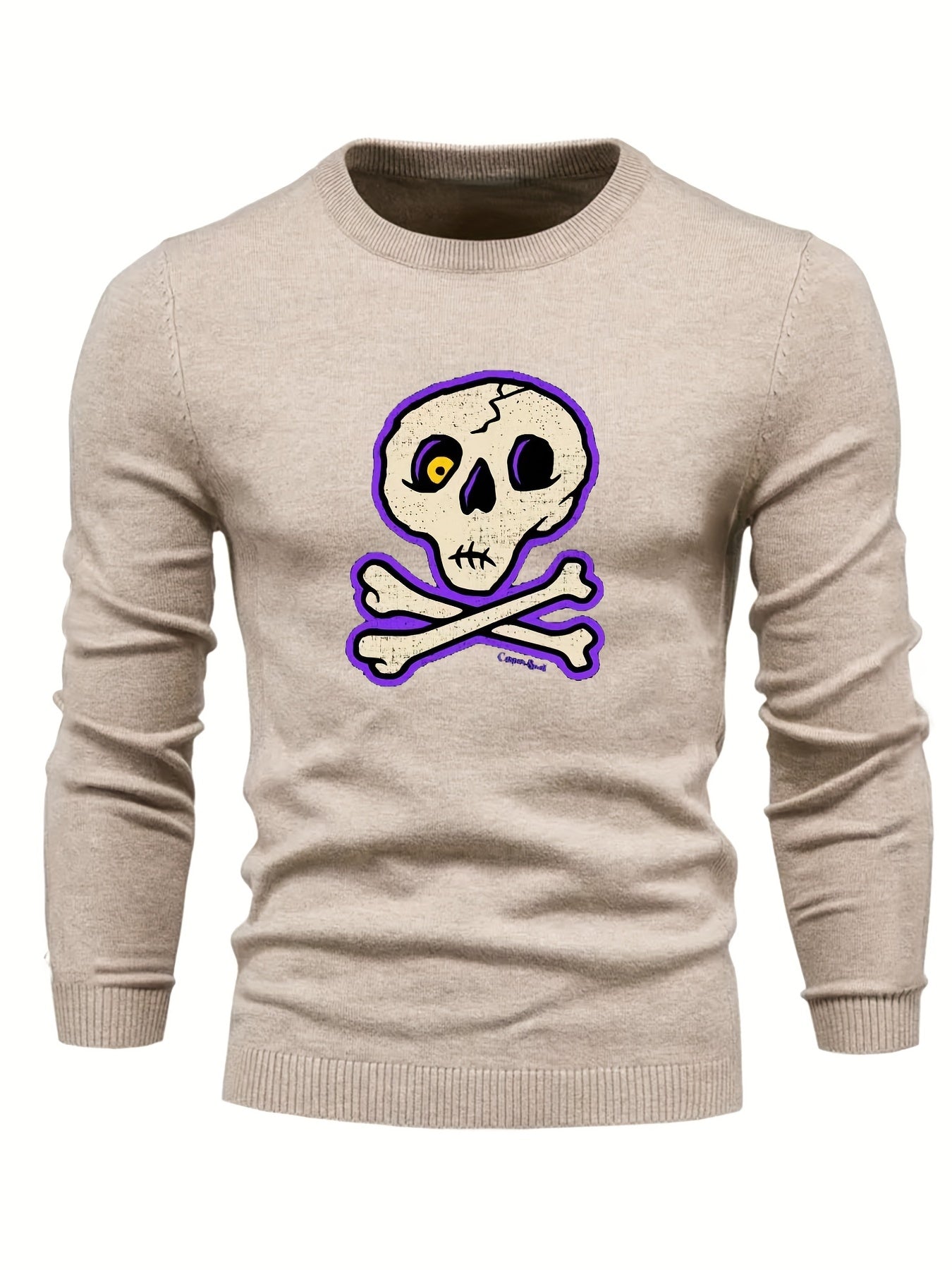 Cartoon Skull Slim Sweater for Fall Winter