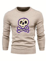 Cartoon Skull Slim Sweater for Fall Winter