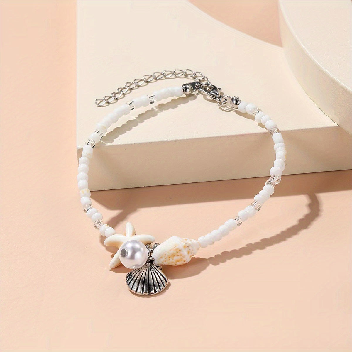 Starfish Conch Beach Anklet Beaded Ankle Bracelet